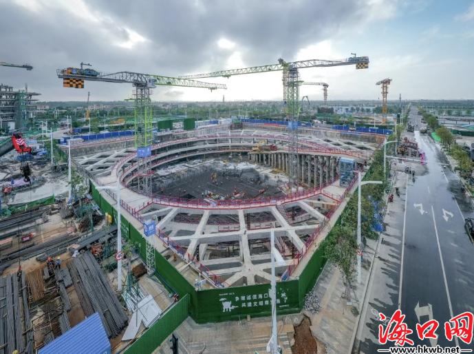 海口江东新区中国石化自贸大厦项目建设加速推进